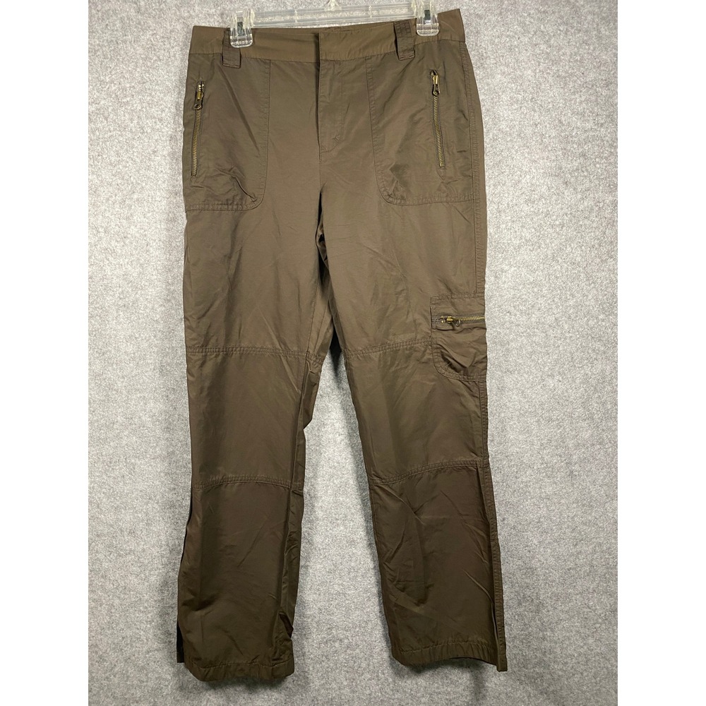 Lauren Ralph Lauren Brown Cargo Pants Cotton Nylon Zipper Utility Trousers 31x28